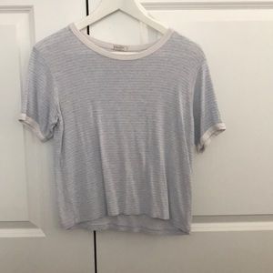 White and blue striped Bandy Melville Tee